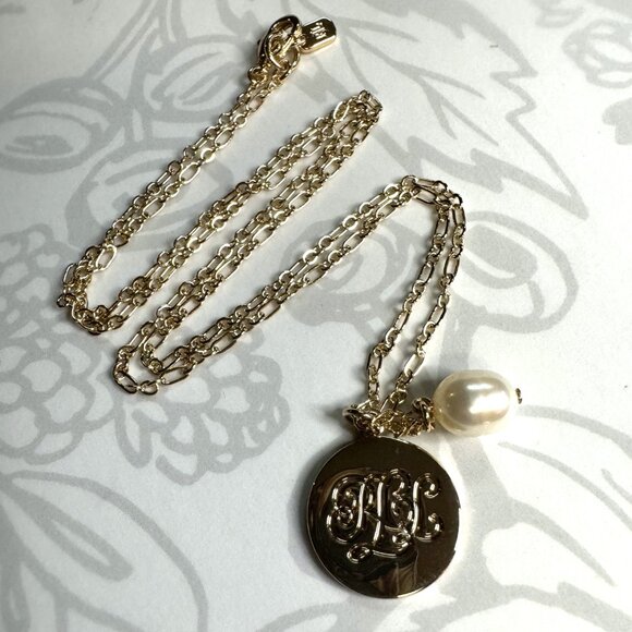 Ralph Lauren Gold Medallion and Pearl Necklace - 24" - NWOT - Picture 1 of 5